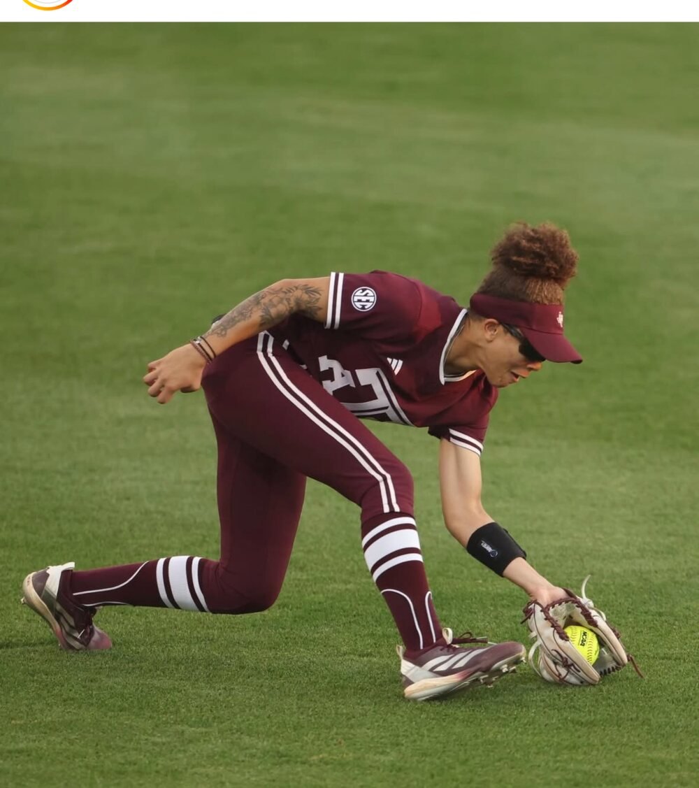 Texas A&M infielder fielding a ground ball