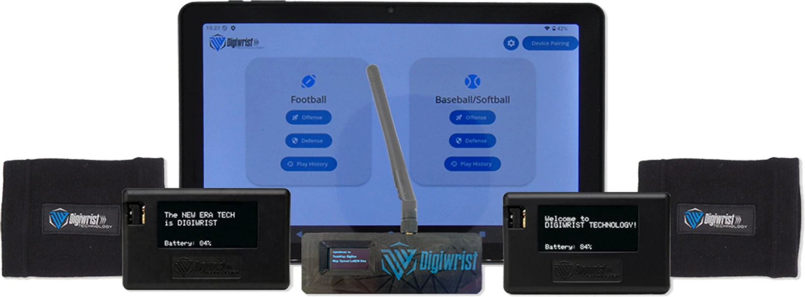 Digiwrist tablet app showing sport selection screen